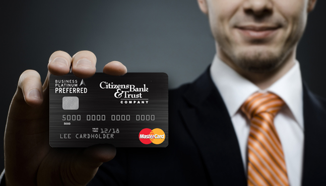 Business Banker holding Business Platinum Preferred Credit Card